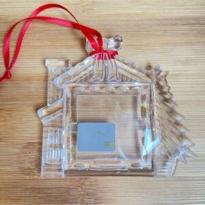 Mikasa Winter Magic Chalet clear glass picture frame Christmas ornament Austria